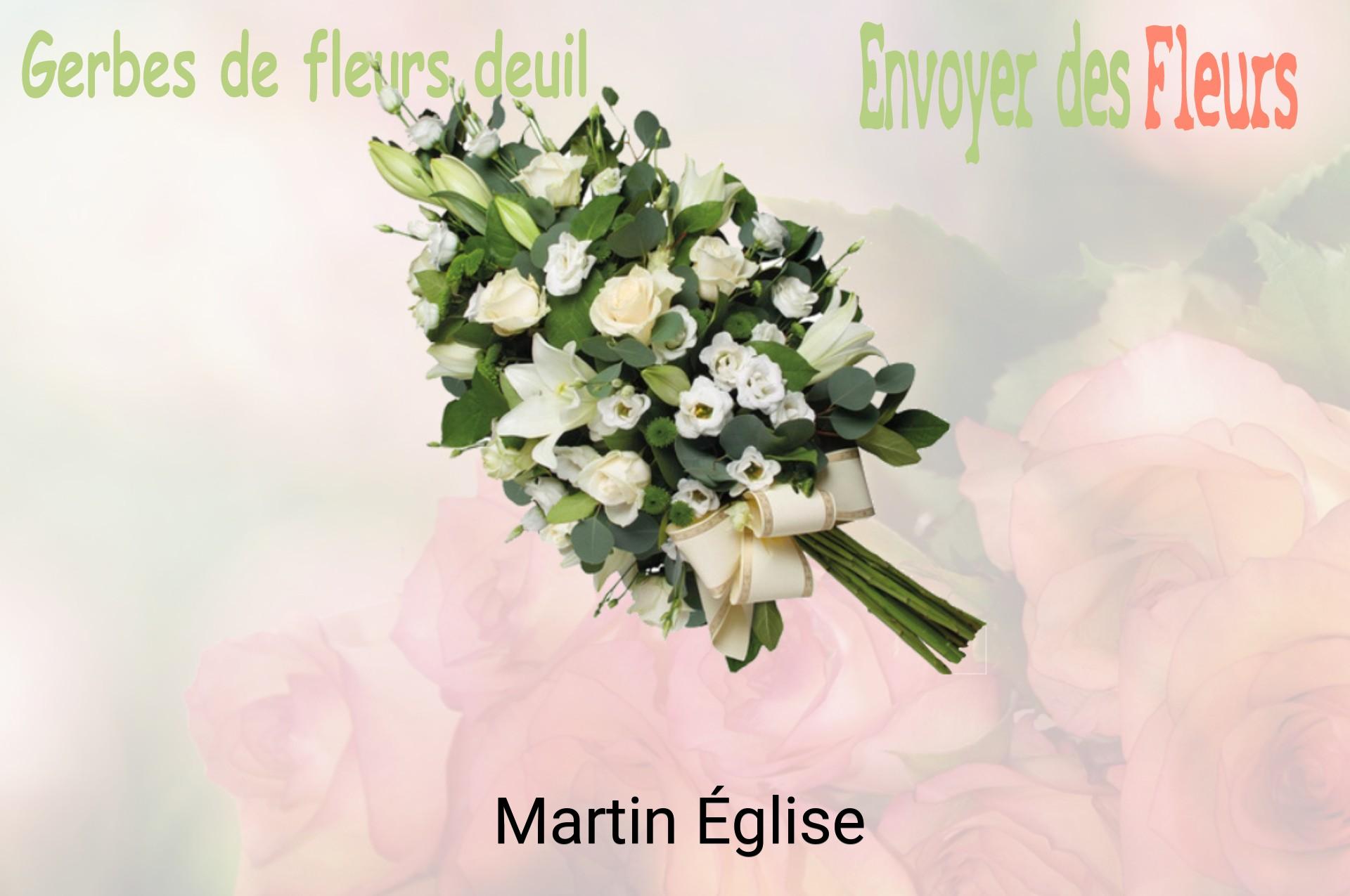 Gerbe de fleurs de deuil livrée à Martin-Église